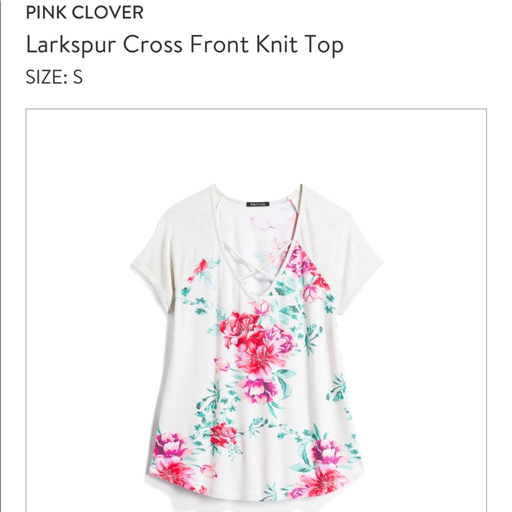 Pink clover Larkspur Cross front  knit top